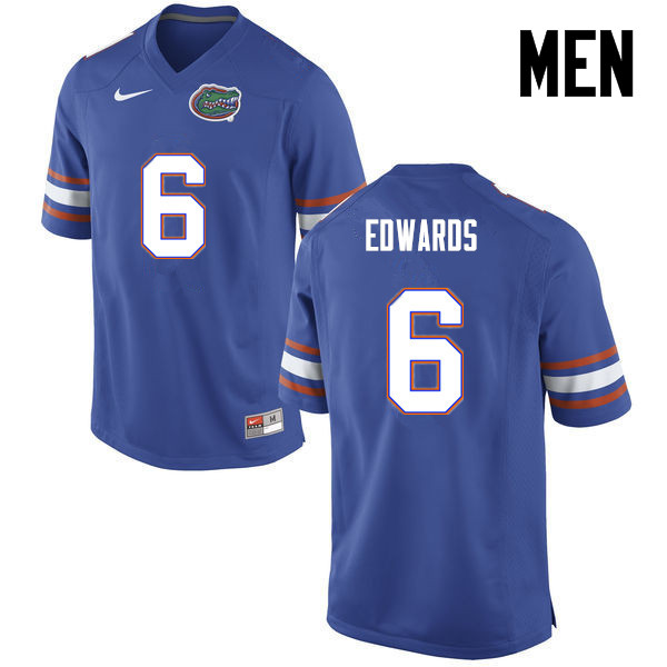 Men Florida Gators #6 Brian Edwards College Football Jerseys-Blue